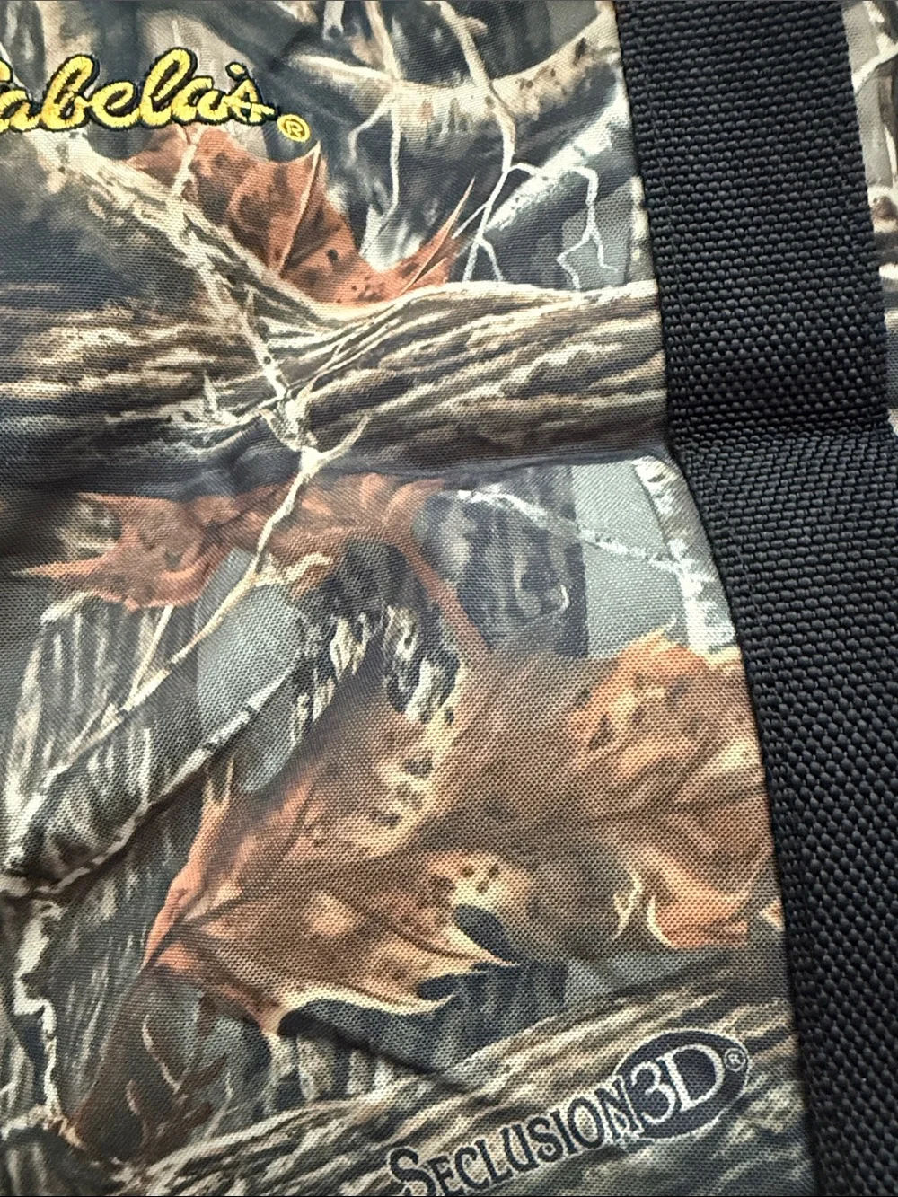 Cabela's Seclusion 3D Camo Duffel with Black Straps